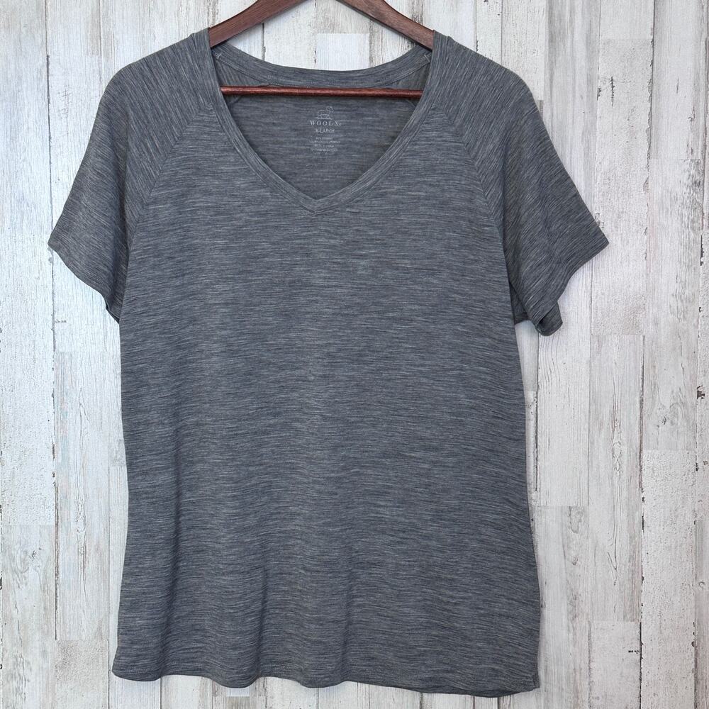 WoolX Merino Blend Tee Shirt XL Heather Gray EUC Gorpcore Travel Minimalist